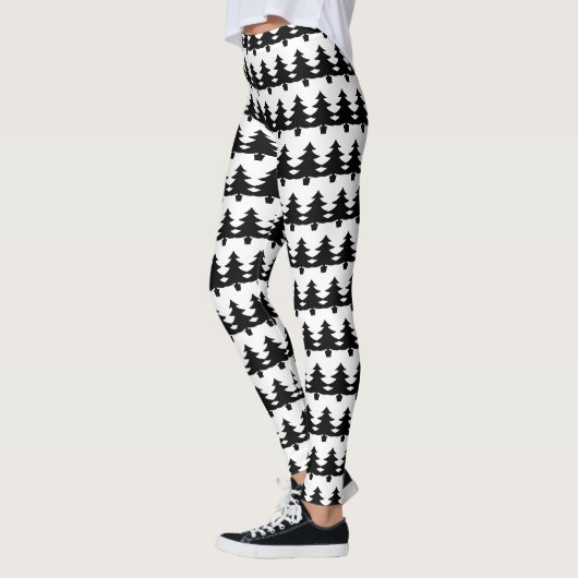 Leggings Mignonne Noir Et Blanc Arbre De Noël Mode (Gauche)