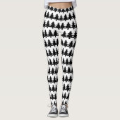 Leggings Mignonne Noir Et Blanc Arbre De Noël Mode (Devant)