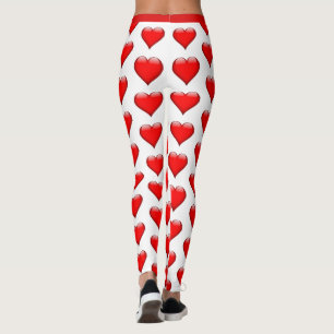 Leggings Mignonne Saint Valentin Coeurs Motifs rouges sur b