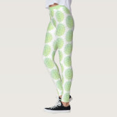 Leggings Mignonne Vert or Mandala Motif Élégant Plutôt (Gauche)