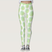 Leggings Mignonne Vert or Mandala Motif Élégant Plutôt (Devant)