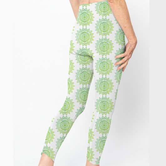 Leggings Mignonne Vert or Mandala Motif Élégant Plutôt