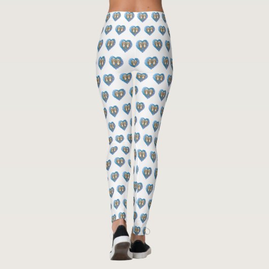 Leggings Mignonnes loutres au coeur bleu dans l'Arrière - p (Dos)