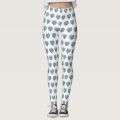 Leggings Mignonnes loutres au coeur bleu dans l'Arrière - p (Devant)