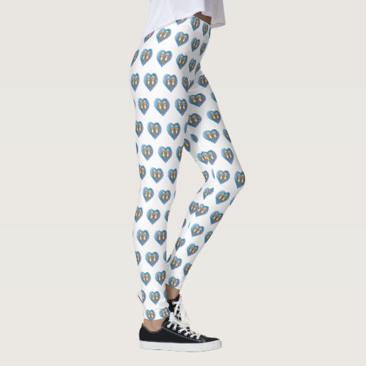 Leggings Mignonnes loutres au coeur bleu dans l'Arrière - p (Droite)
