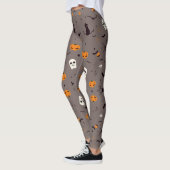 Leggings Mignons Fantômes d'Halloween Éffrayants et Motif C (Gauche)