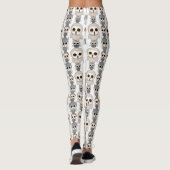 Leggings Mignons hiboux sur fond blanc (Dos)