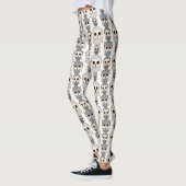 Leggings Mignons hiboux sur fond blanc (Gauche)