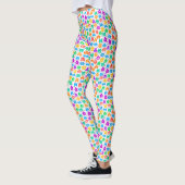 Leggings Mignons monstres pixellisés colorés motifs (Gauche)