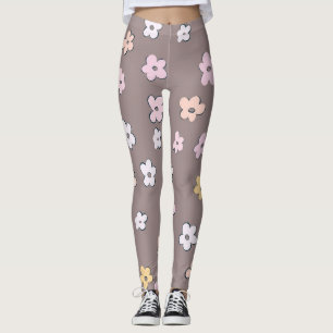 Leggings Mignons Motif de marguerites rétro #5 #fleery #déc