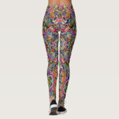 Leggings Mignons motifs de fleurs colorés mixtes (Dos)