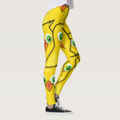 Leggings Mignons Poulets de Pâques Jaune Clair (Droite)