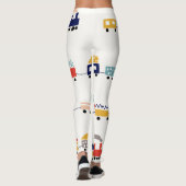 Leggings Mignons trains colorés sans couture motif. (Dos)