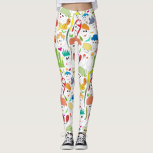 Leggings Mignons visages amusants et colorés