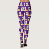 Leggings migre Halloween Ghost citrouille violet motif (Dos)