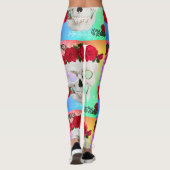 Leggings Mikitiez crâne rose baroque arc-en-ciel (Dos)