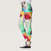 Leggings Mikitiez crâne rose baroque arc-en-ciel (Gauche)