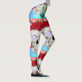 Leggings Mikitiez crâne rose baroque arc-en-ciel (Droite)