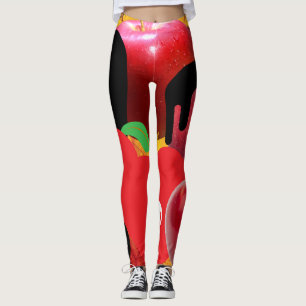 Leggings Mikitiez crâne rouge toxique pomme vegan été