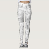 Leggings Mikitiez Dreamer crâne tatto arc-en-ciel rocher ro (Devant)