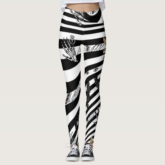 Leggings Mikitiez éffrayant halloween gothiques ghouls vint (Devant)