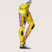 Leggings Mikitiez Jeu d'oreiller Smileyface Jardin jaune (Droite)
