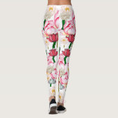 Leggings Mikitiez lotus rose jardin fleuri (Dos)