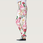 Leggings Mikitiez lotus rose jardin fleuri (Gauche)
