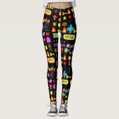 Leggings Mikitiez vidéo pixel halloween chauve-souris éffra (Devant)