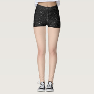 Leggings Mini shorts en cuir noir