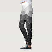 Leggings Minimalisme Abstrait Art Grey Cellules Blanches (Gauche)