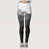 Leggings Minimalisme Abstrait Art Grey Cellules Blanches (Devant)