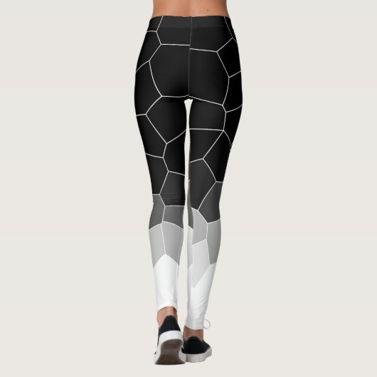 Leggings Minimalisme Abstrait Art Grey Cellules Blanches (Dos)
