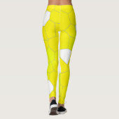 Leggings Minimalisme Abstrait Art Jaune Gris Blanc Cellules (Dos)