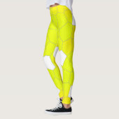 Leggings Minimalisme Abstrait Art Jaune Gris Blanc Cellules (Gauche)