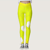 Leggings Minimalisme Abstrait Art Jaune Gris Blanc Cellules (Devant)