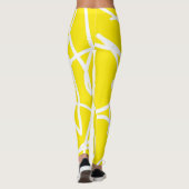 Leggings Minimalisme Abstrait Art Motif Jaune Blanc (Dos)