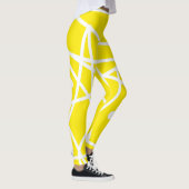 Leggings Minimalisme Abstrait Art Motif Jaune Blanc (Droite)