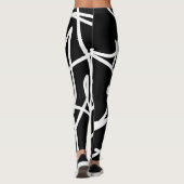 Leggings Minimalisme Abstrait Art Motif noir blanc (Dos)