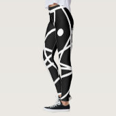 Leggings Minimalisme Abstrait Art Motif noir blanc (Gauche)