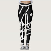 Leggings Minimalisme Abstrait Art Motif noir blanc (Devant)