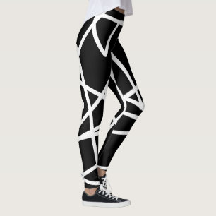 Leggings Minimalisme Abstrait Art Motif noir blanc