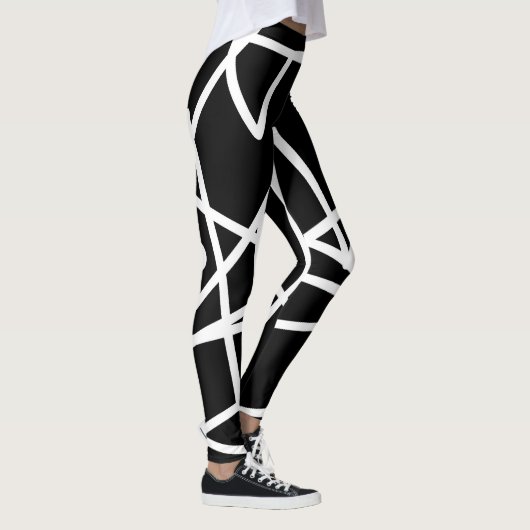 Leggings Minimalisme Abstrait Art Motif noir blanc (Droite)