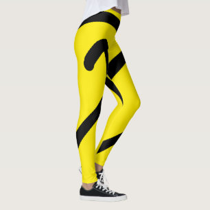 Leggings Minimalisme Abstrait Art Motif Noir Jaune