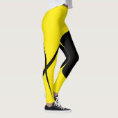 Leggings Minimalisme Abstrait Art Motif Noir Jaune (Droite)