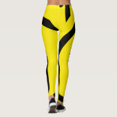 Leggings Minimalisme Abstrait Art Motif Noir Jaune (Dos)