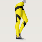 Leggings Minimalisme Abstrait Art Motif Noir Jaune (Droite)
