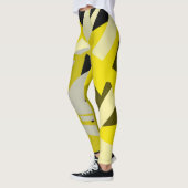 Leggings Minimalisme Abstrait Art Motif noir jaune blanc (Gauche)