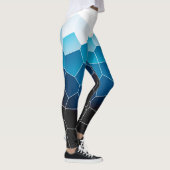 Leggings Minimalisme Art Abstrait Bleu Cellules Blancs (Droite)