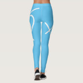 Leggings Minimalisme Art Abstrait Bleu Et Légendes Blanches (Dos)